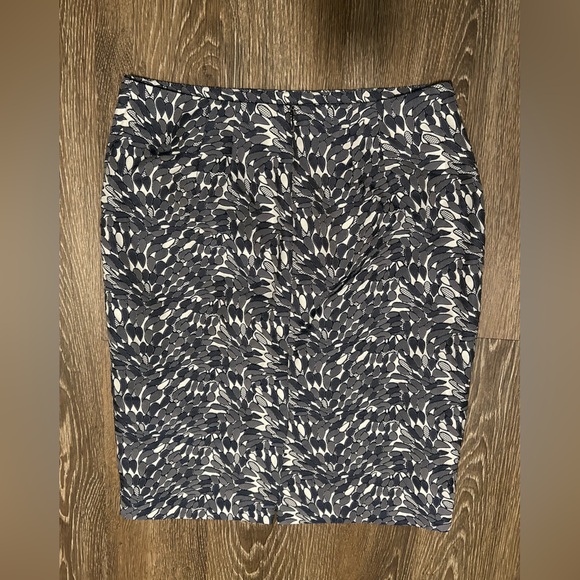 Ann Taylor Blue and White Patterned Women's Skirt - Picture 1 of 6